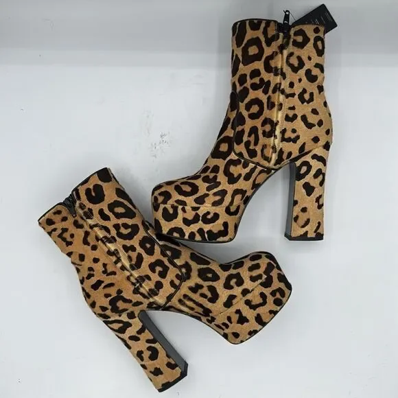 NIB Saint Laurent Pony Hair Manto Natural Platform Ankle Boot Retro Size 37/US 7 - Picture 7 of 13